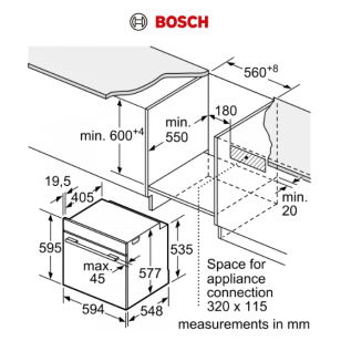 Bosch HSG7361B1 71公升 嵌入式蒸焗爐 (黑色玻璃)